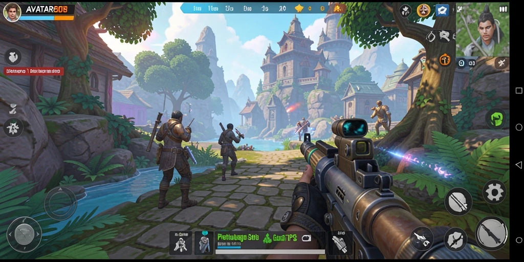Tampilan gameplay menegangkan dalam <strong>AVATAR808</strong> dengan aksi tembak-menembak yang intens.