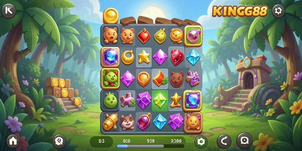 Tampilan gameplay KING88 yang seru dan penuh warna.