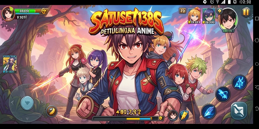 Tampilan dalam game SATSET138 dengan karakter anime yang keren.